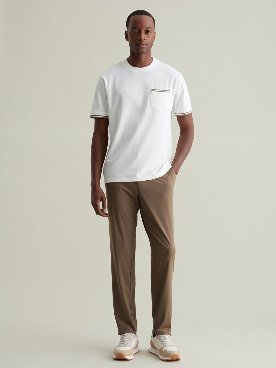 T-shirt with striped details and pocket_1