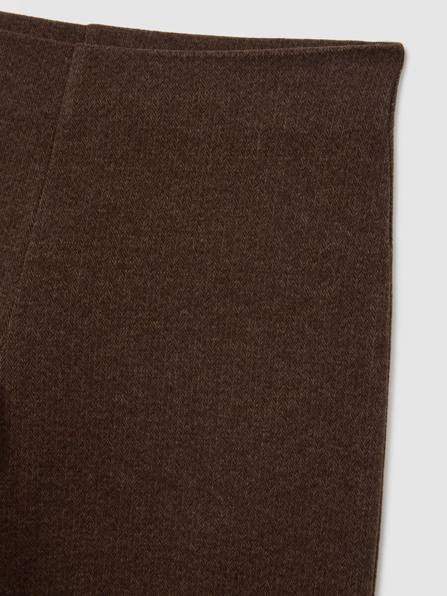 Brown wide-leg stretch trousers_1