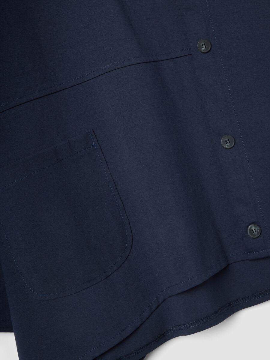 Blue stretch-cotton button-up blouse, regular fit_1