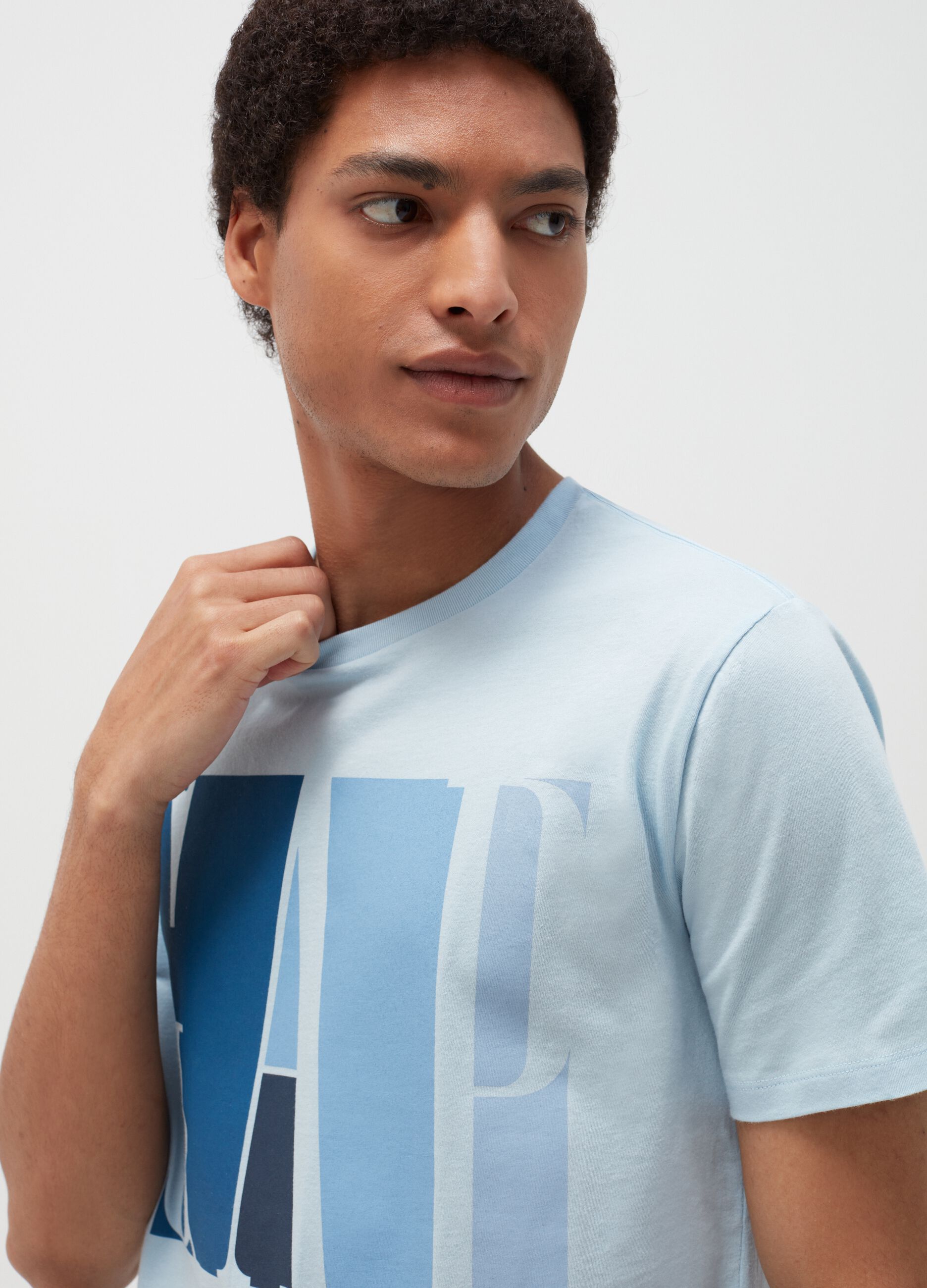 Cotton T-shirt with maxi logo print