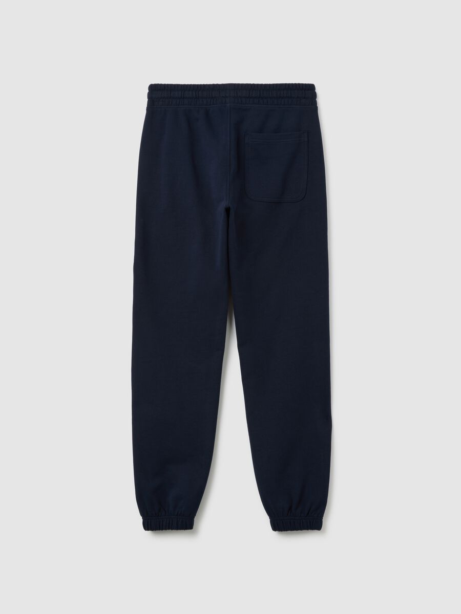 Pantaloni jogger da ragazzo in puro cotone blu regular fit_4