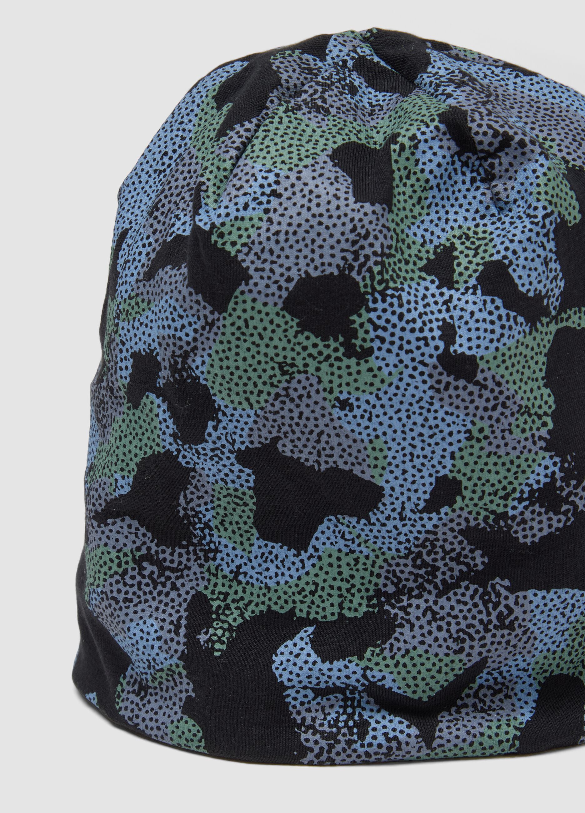 Multicoloured stretch cotton printed hat for boys