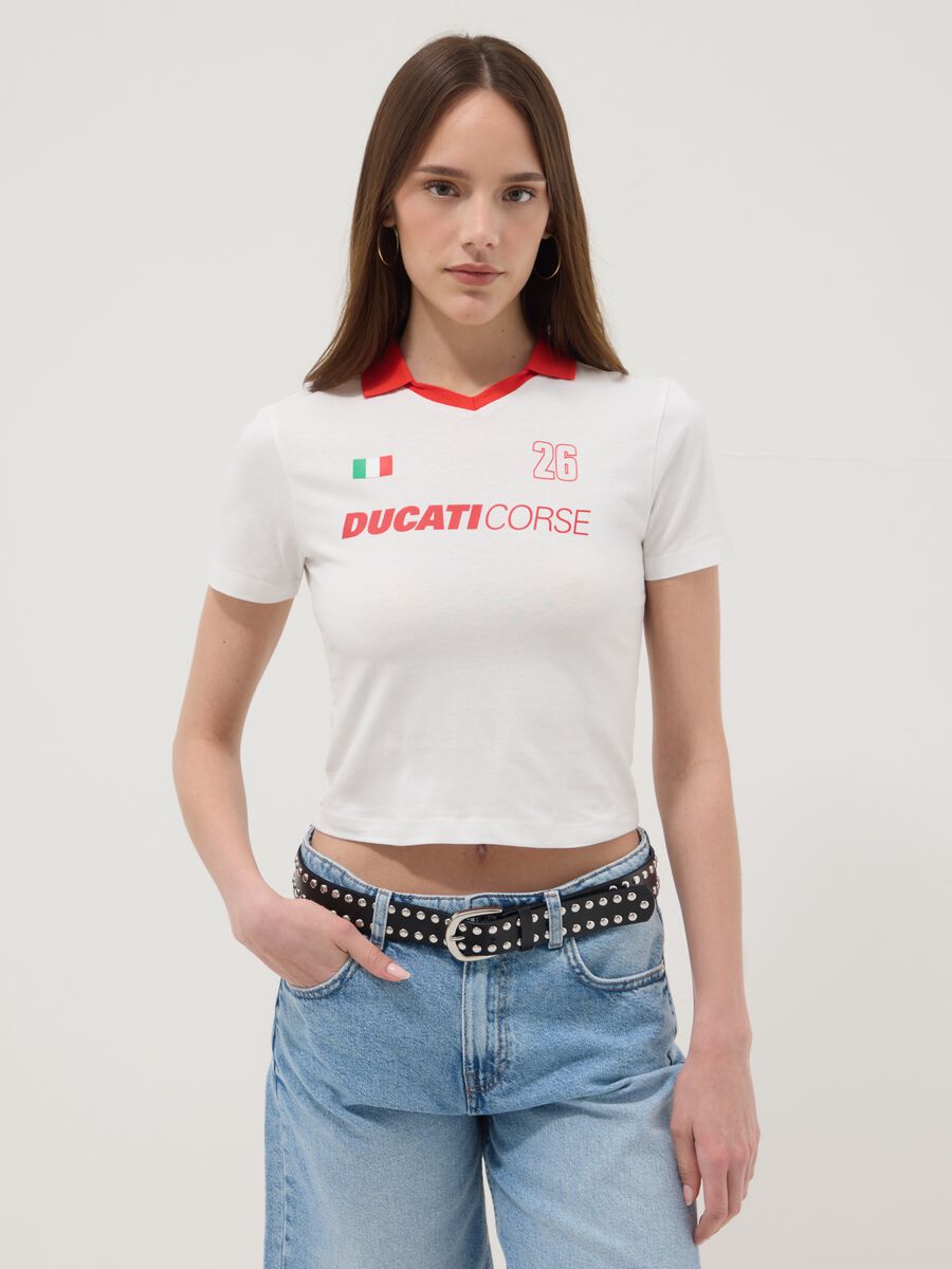 Multicolour pure cotton regular fit T-shirt with Ducati print_1