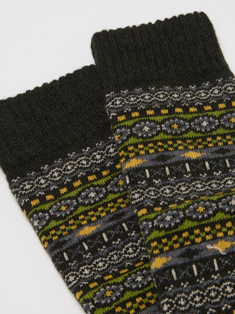 Multicoloured knee-high socks in cotton and wool blend_2