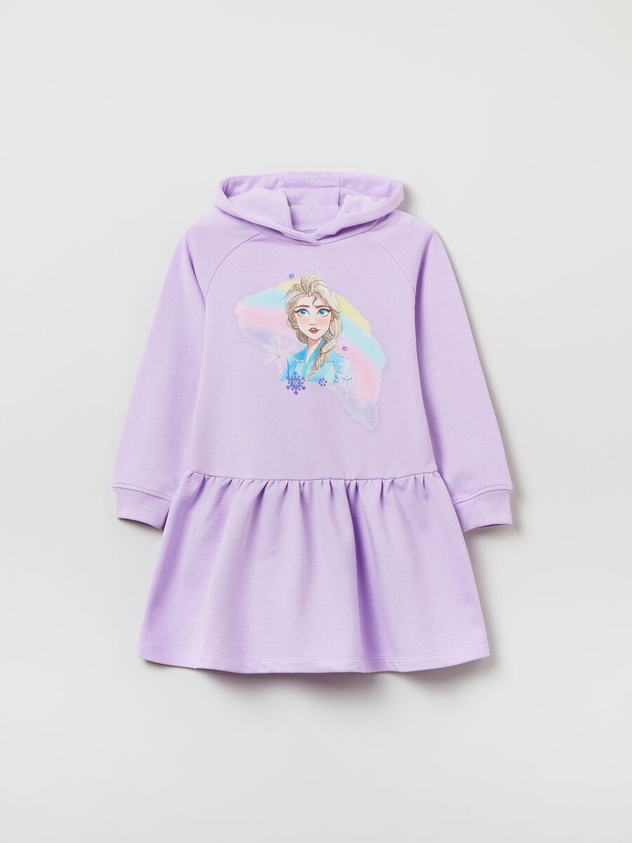 Plush dress with hood and Disney Frozen print_0