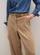 Beige regular fit ribbed trousers in stretchy fabric_3