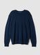 Blue crew-neck jumper in viscose blend, regular fit_3