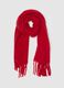 Red girl's scarf with fringes_0