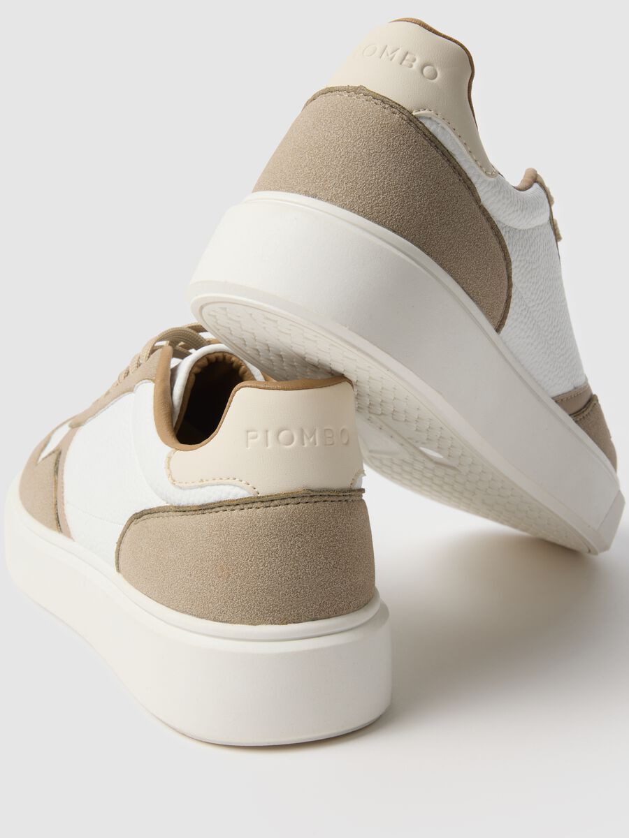 Beige and White Bicolor Sneakers_2