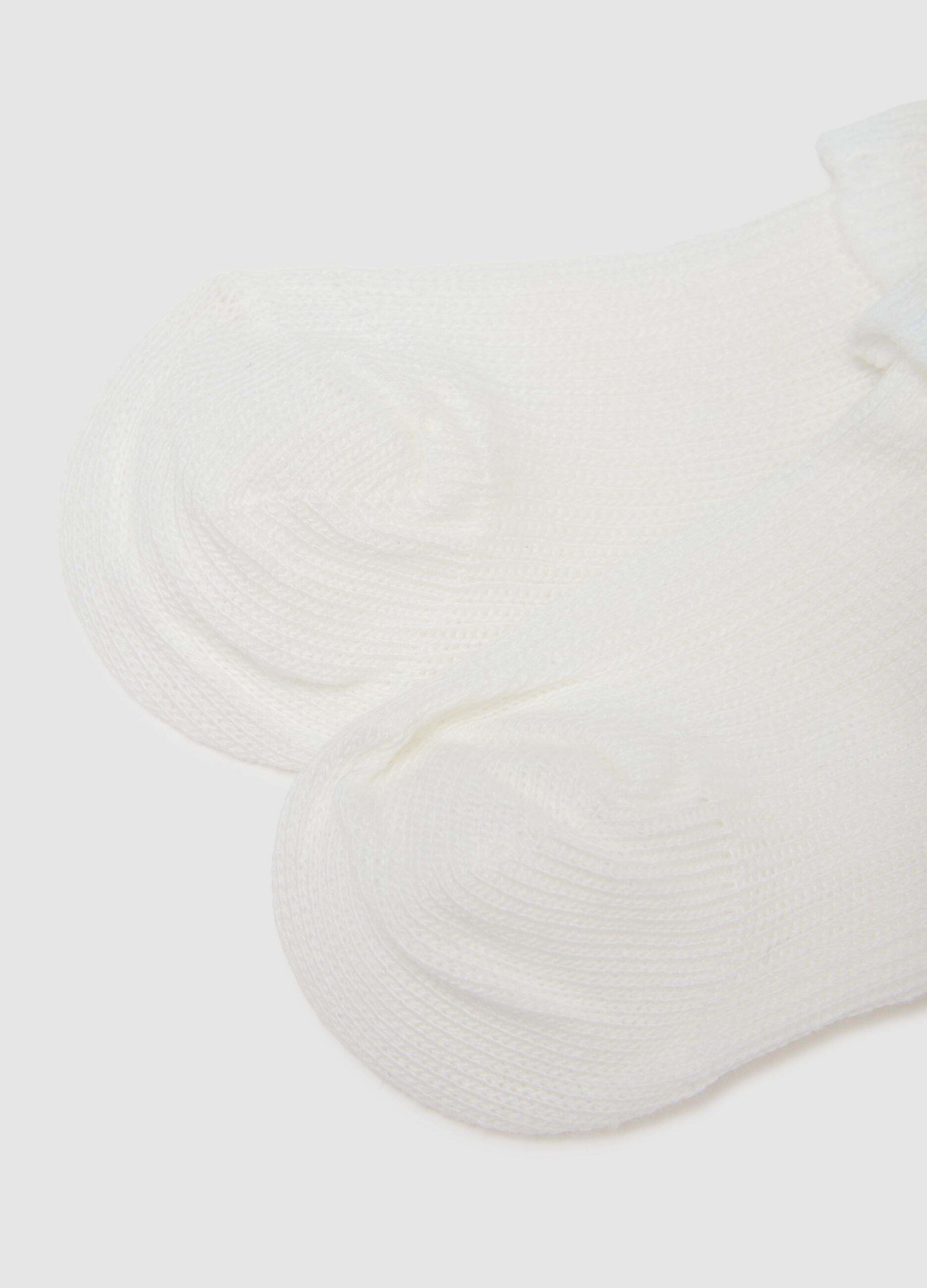 Set bipack calze corte da neonata in misto cotone bianche