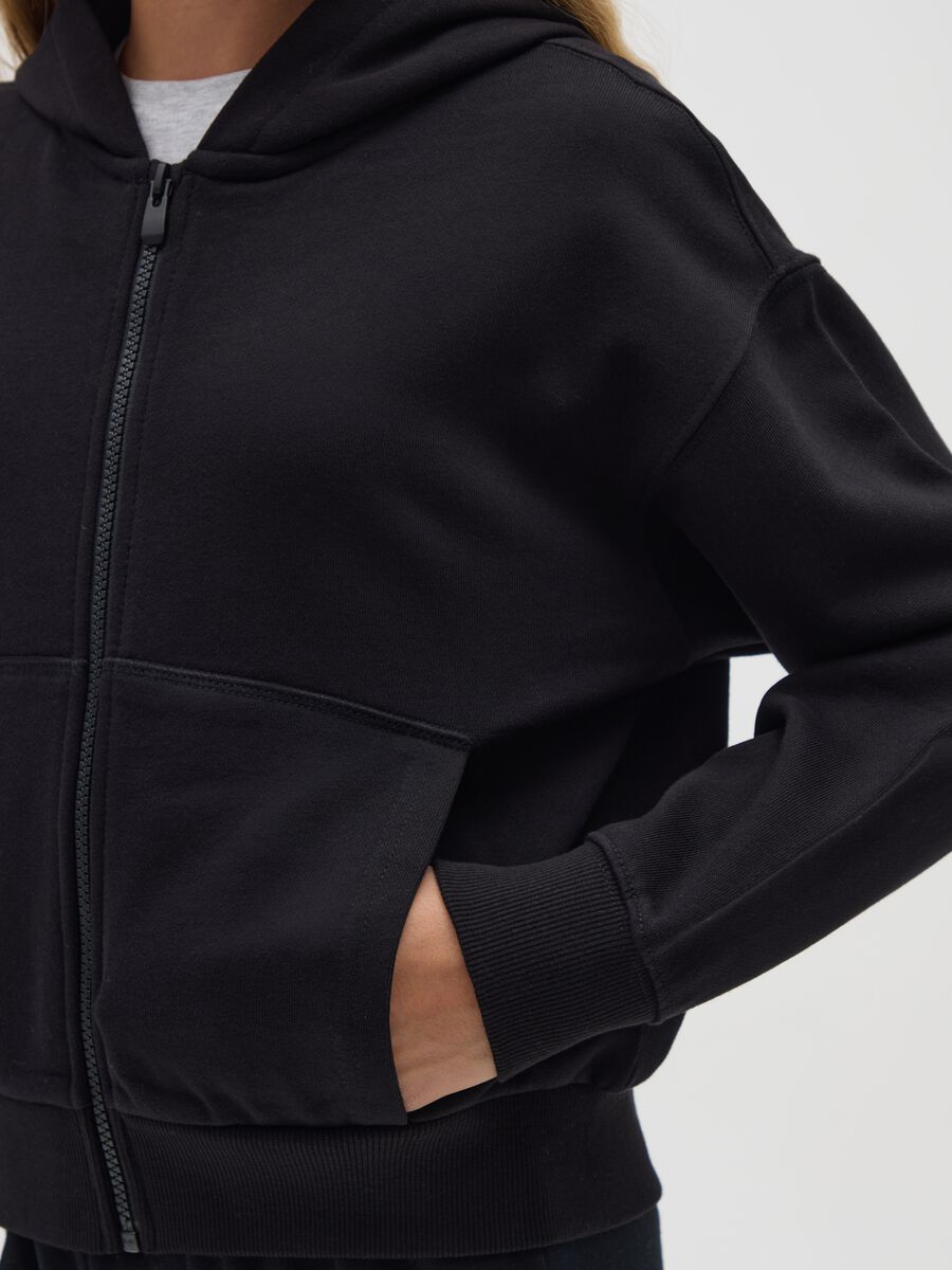 Girls' black pure cotton regular fit sweatshirt_2