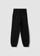Black pure organic cotton jogger trousers for boys, relaxed fit_1