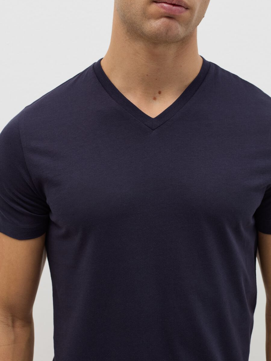 T-shirt intima in cotone bio con scollo a V _1