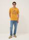 T-shirt arancione in puro cotone con stampa frontale regular fit_1