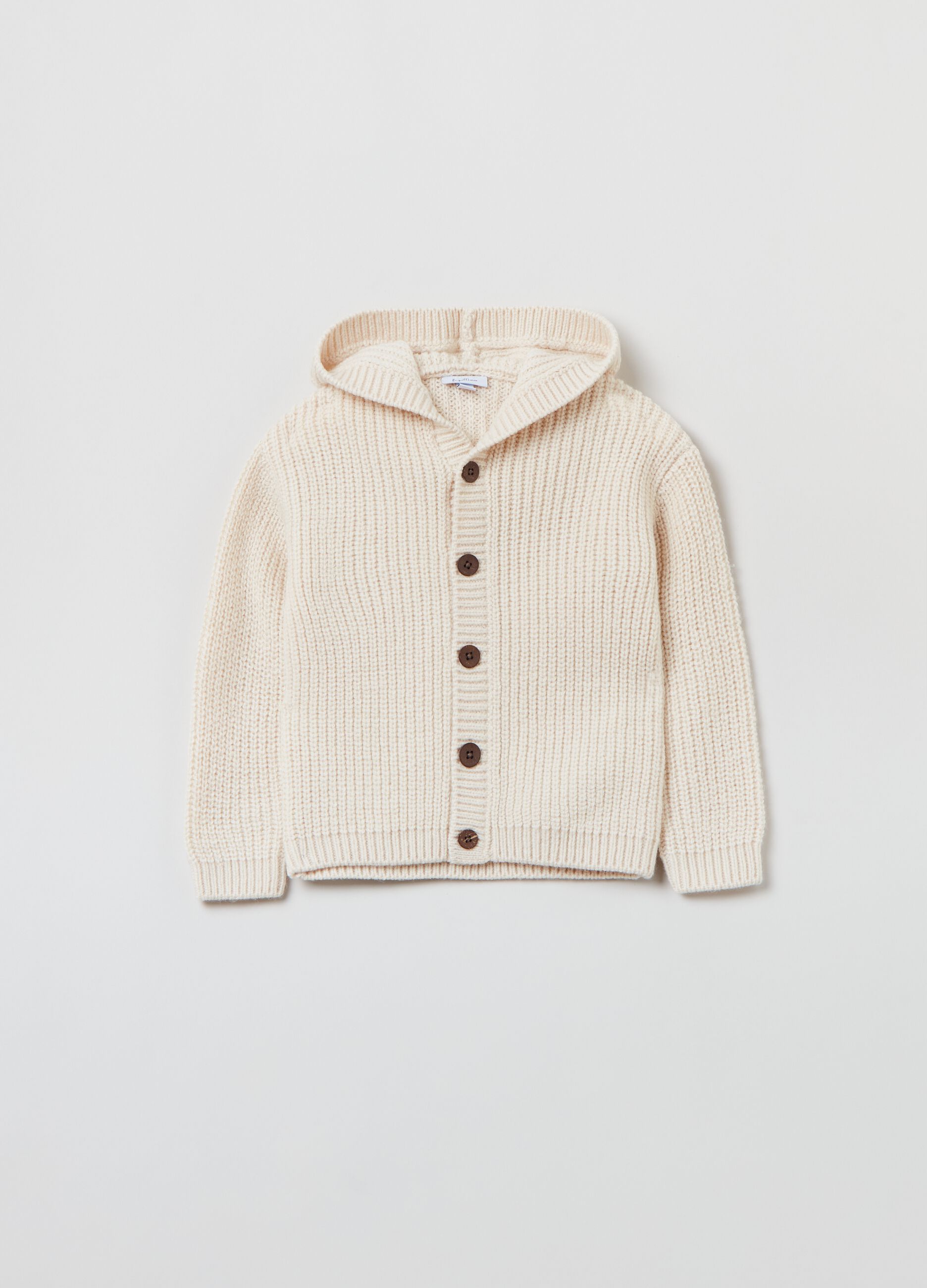 Cardigan in maglia con cappuccio_0