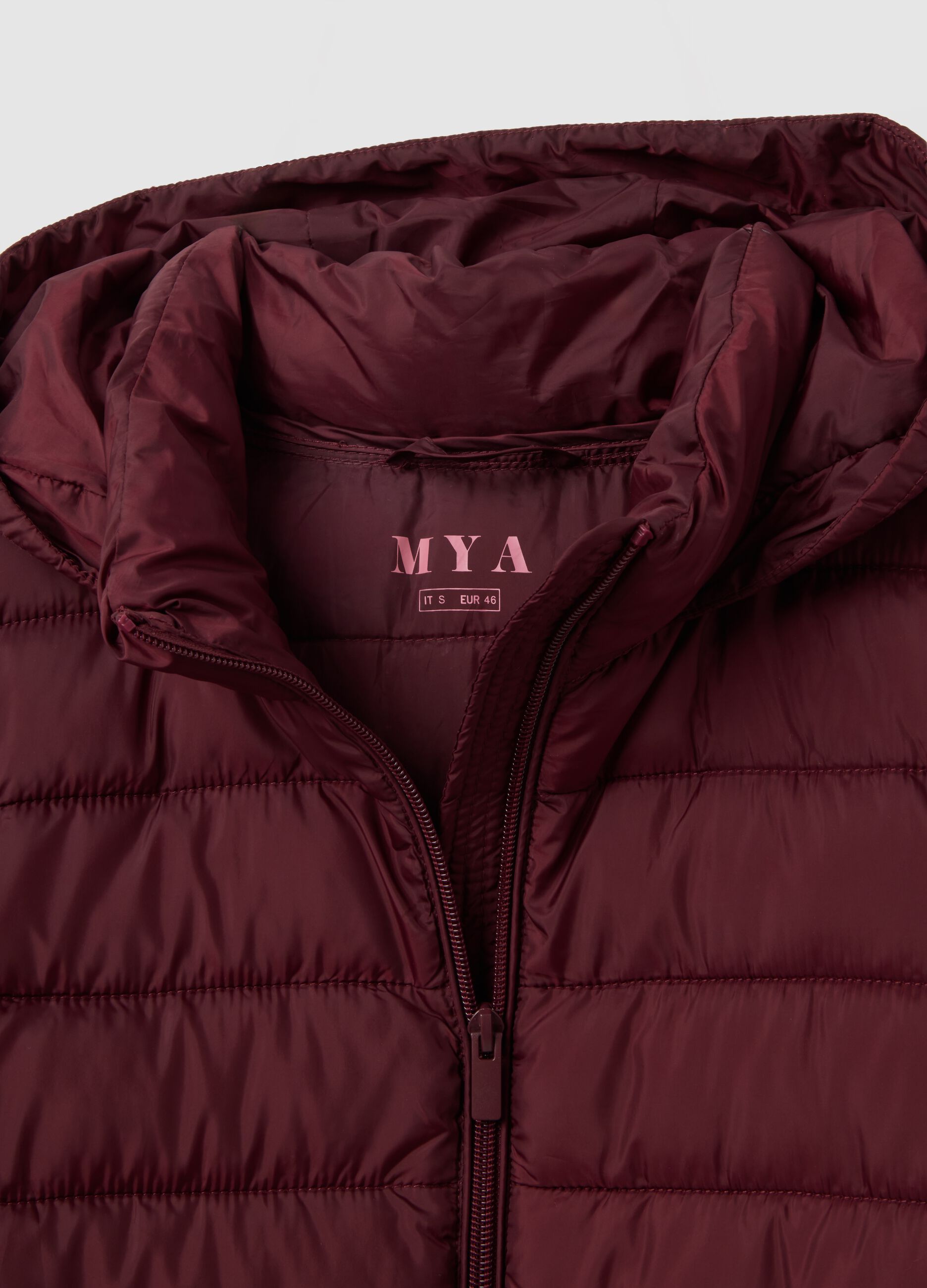 Brown padded jacket with hood