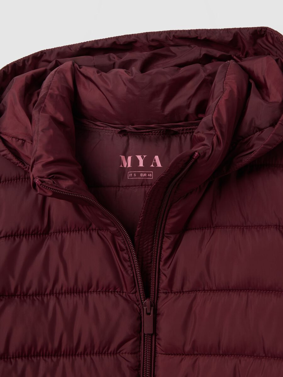 Brown padded jacket with hood_1