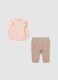 Baby girl set in pure beige cotton_0
