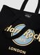 Black pure cotton shopper bag with Hard Rock Cafe logo_1