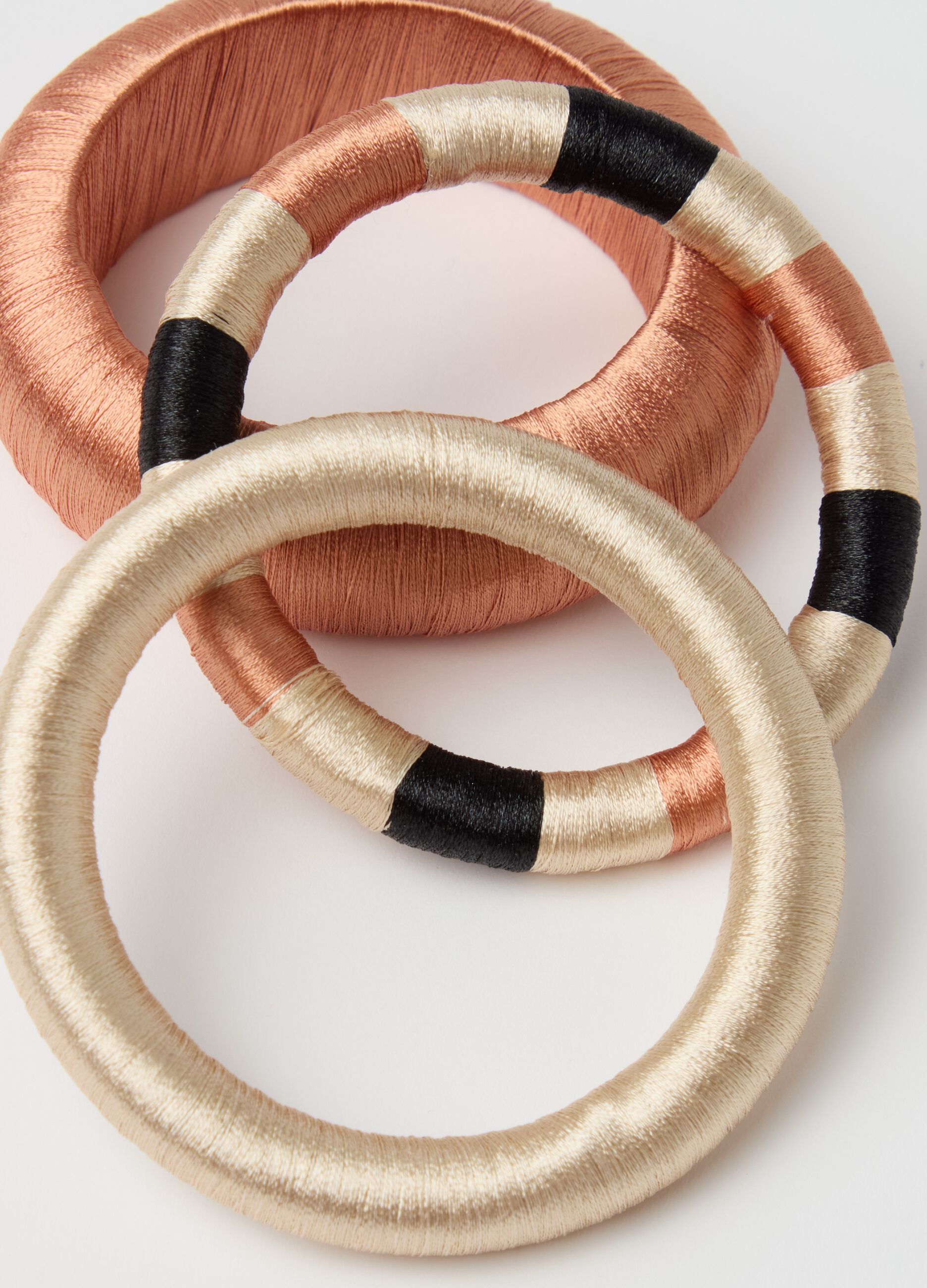 Three-pack covered bracelets