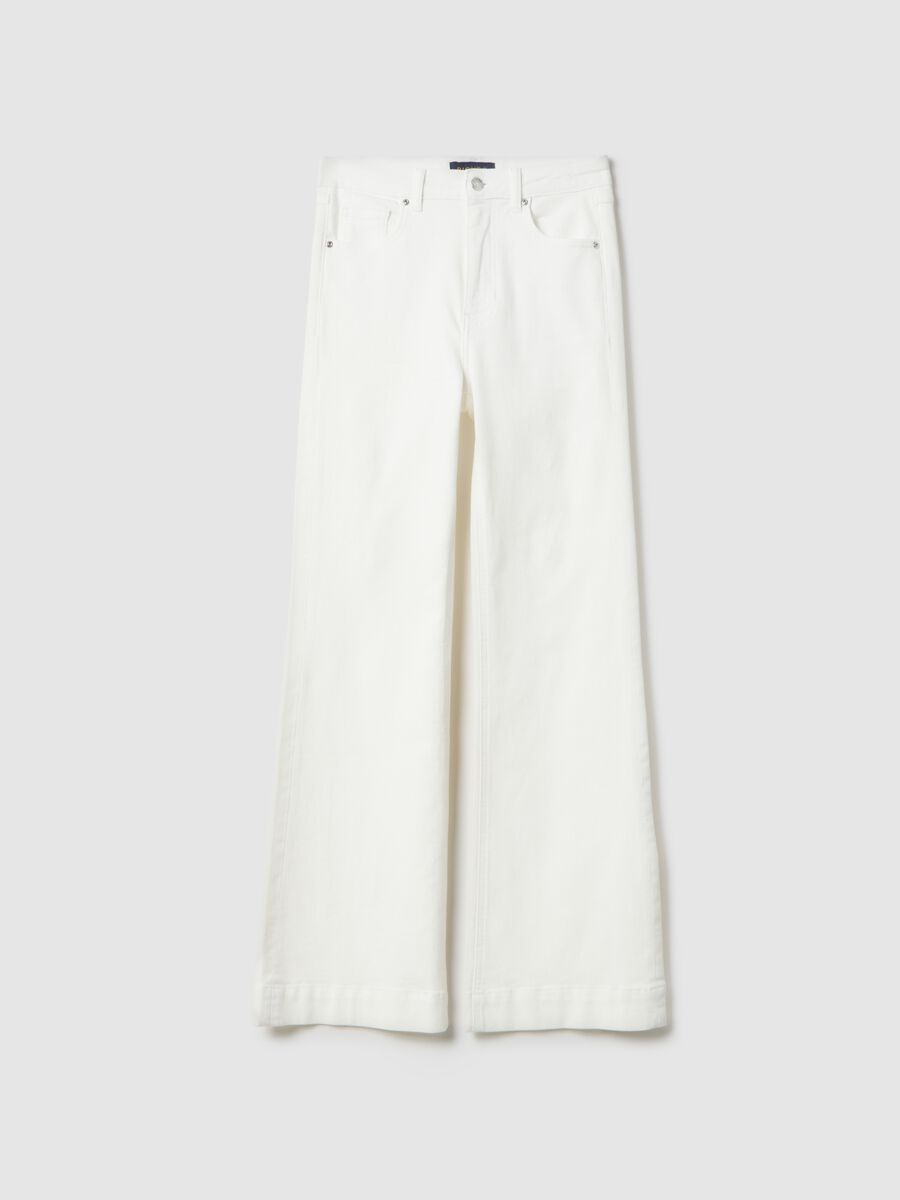 White bootcut jeans in stretch cotton_4