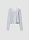 T-shirt grigia in cotone elasticizzato con spalline slim fit_0
