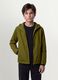Green hooded rain jacket with zip for boys_1