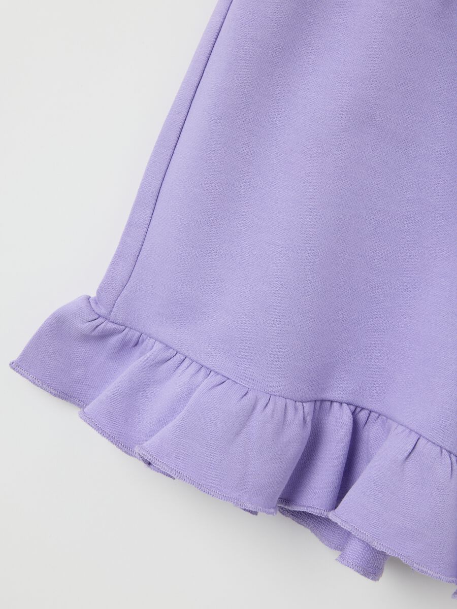 Completo da bambina in cotone elasticizzato bianco regular fit con stampa_2