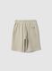 Beige pure cotton shorts for kids regular fit_1