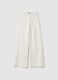 Pantaloni in cotone elasticizzato bianchi wide leg_0