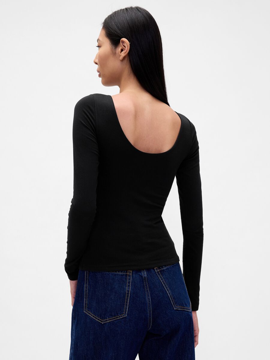 Black Stretch Long Sleeve Top_1