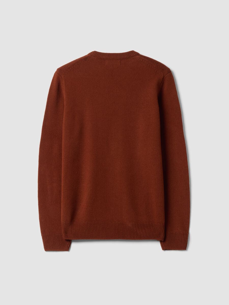 Maglia marrone girocollo in jersey knit regular fit_6