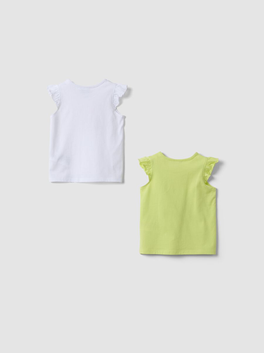 2-pack yellow pure cotton tank tops with ruffles_1