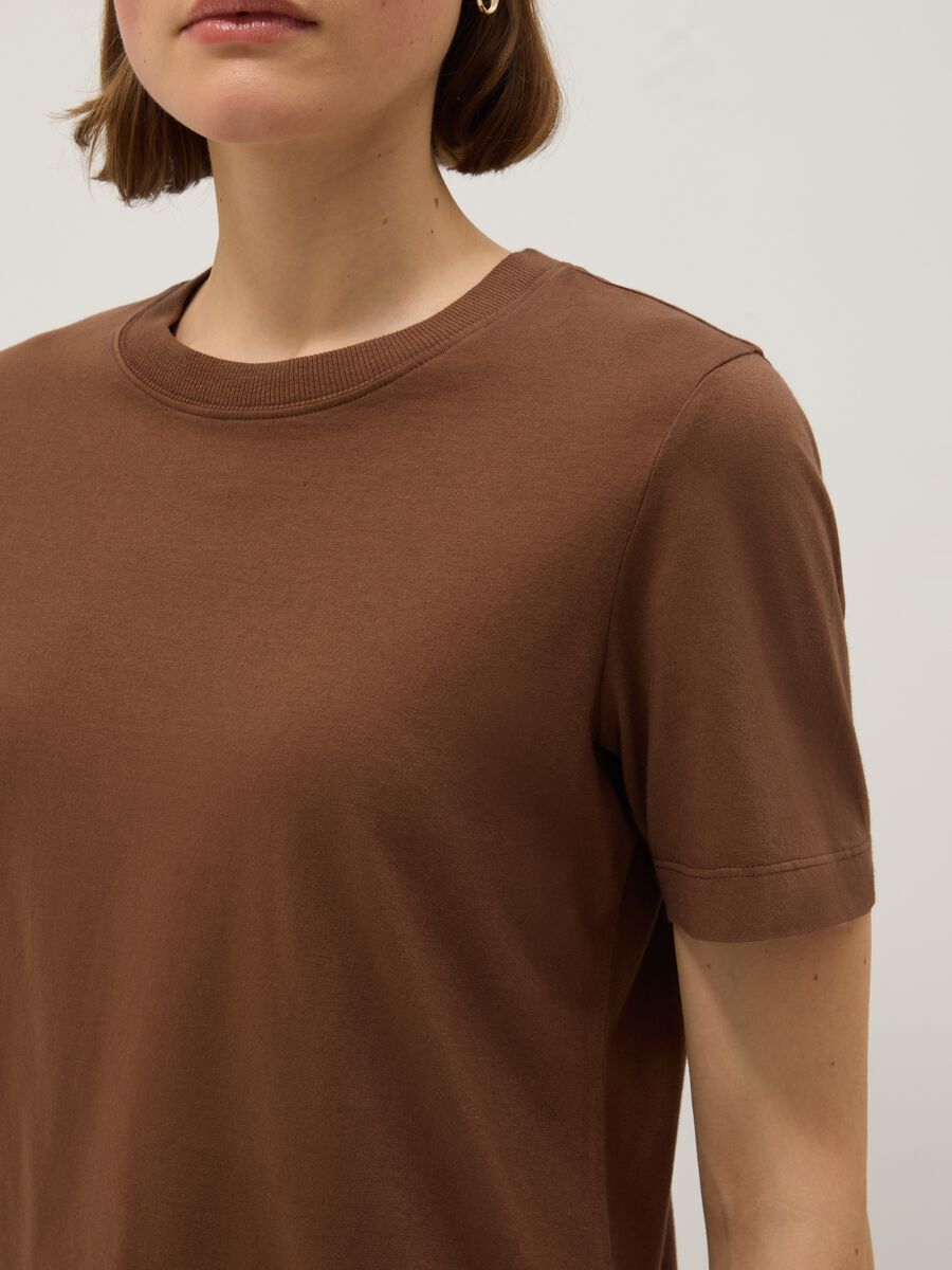 Brown pure cotton T-shirt_3
