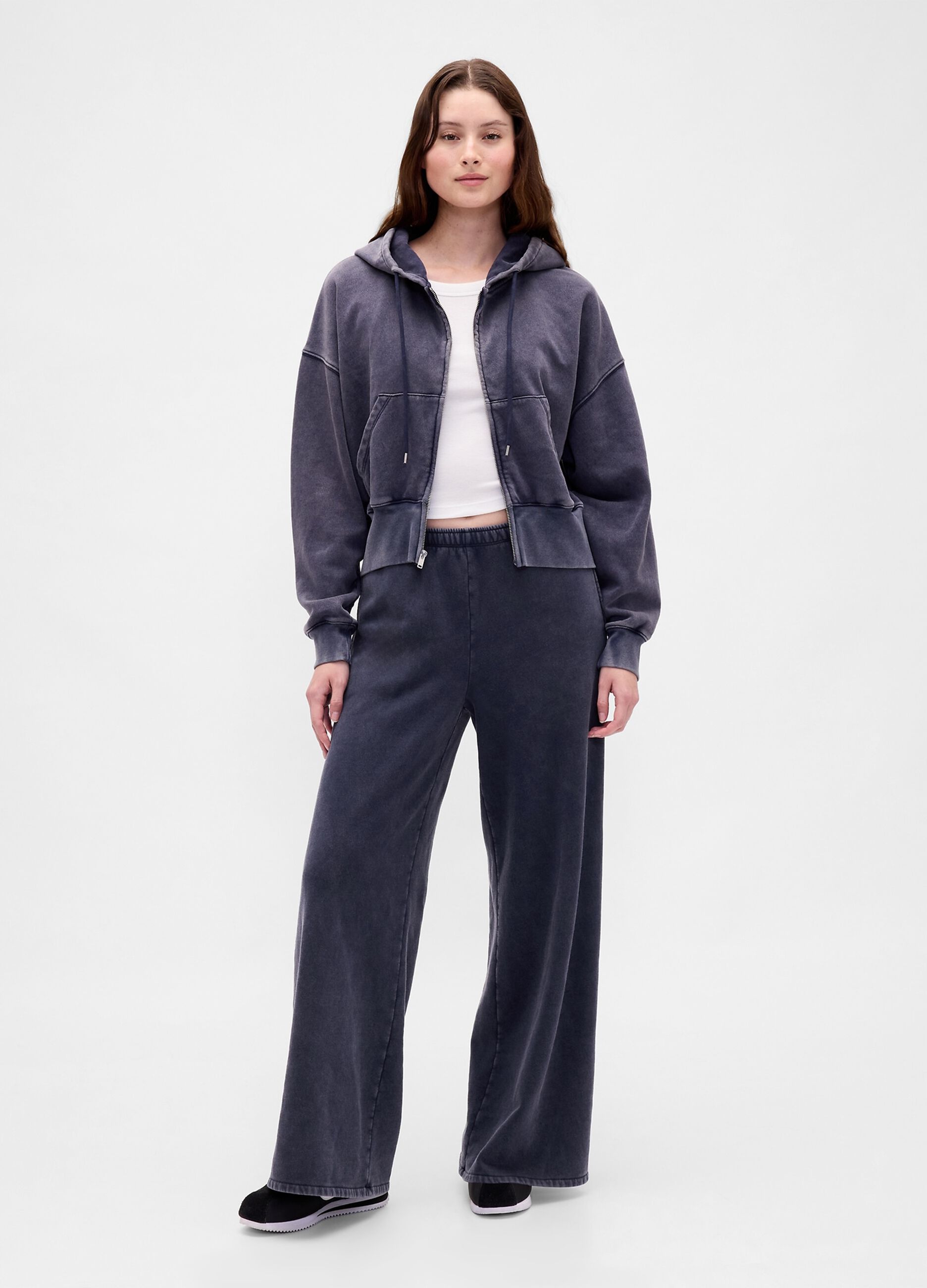 Grey Trousers in Cotton and Polyester Blend