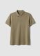 Beige short-sleeve organic cotton polo shirt, regular fit_0