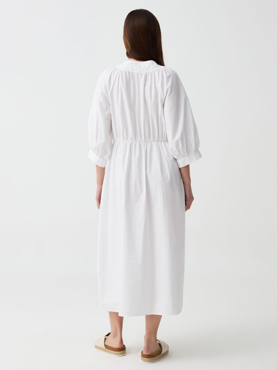 Long empire-style dress in poplin_2