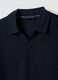 Navy 2-Way Stretch cotton polo shirt, regular fit_1