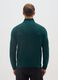 Green Regular Fit High-Neck Sweater with Short Zip_2