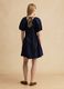 Blue pure cotton mini dress with belt_2