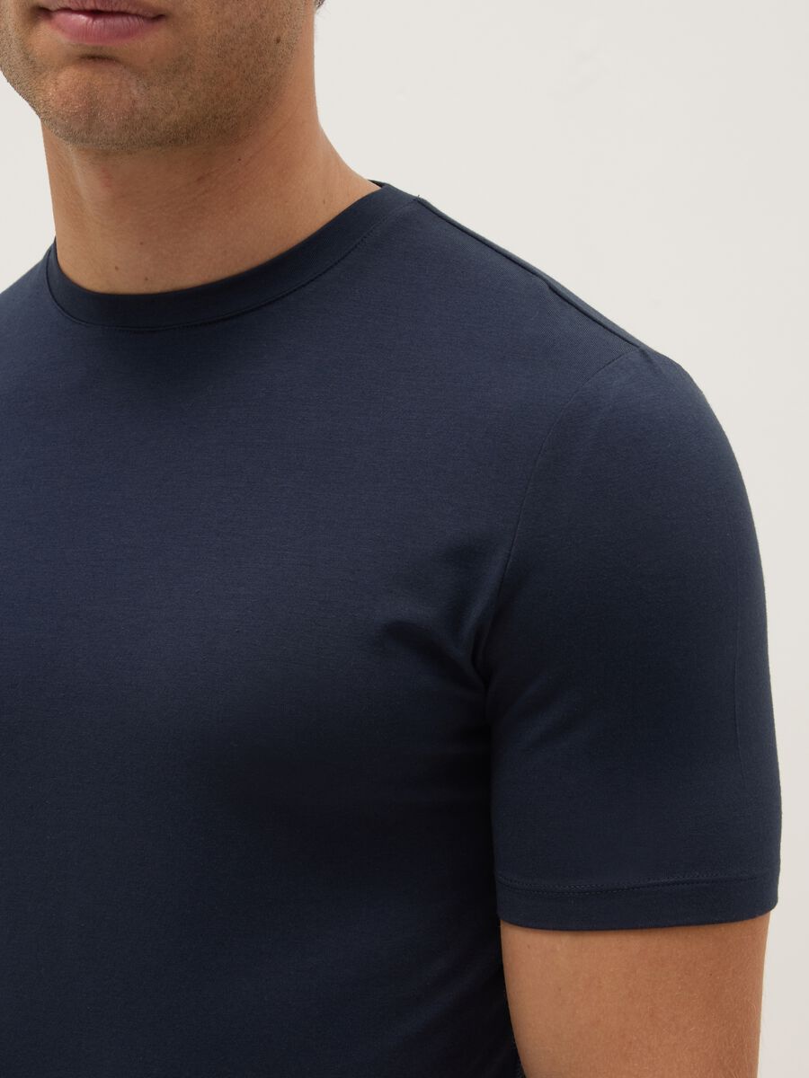 Blue Crew Neck T-shirt Regular Fit_3