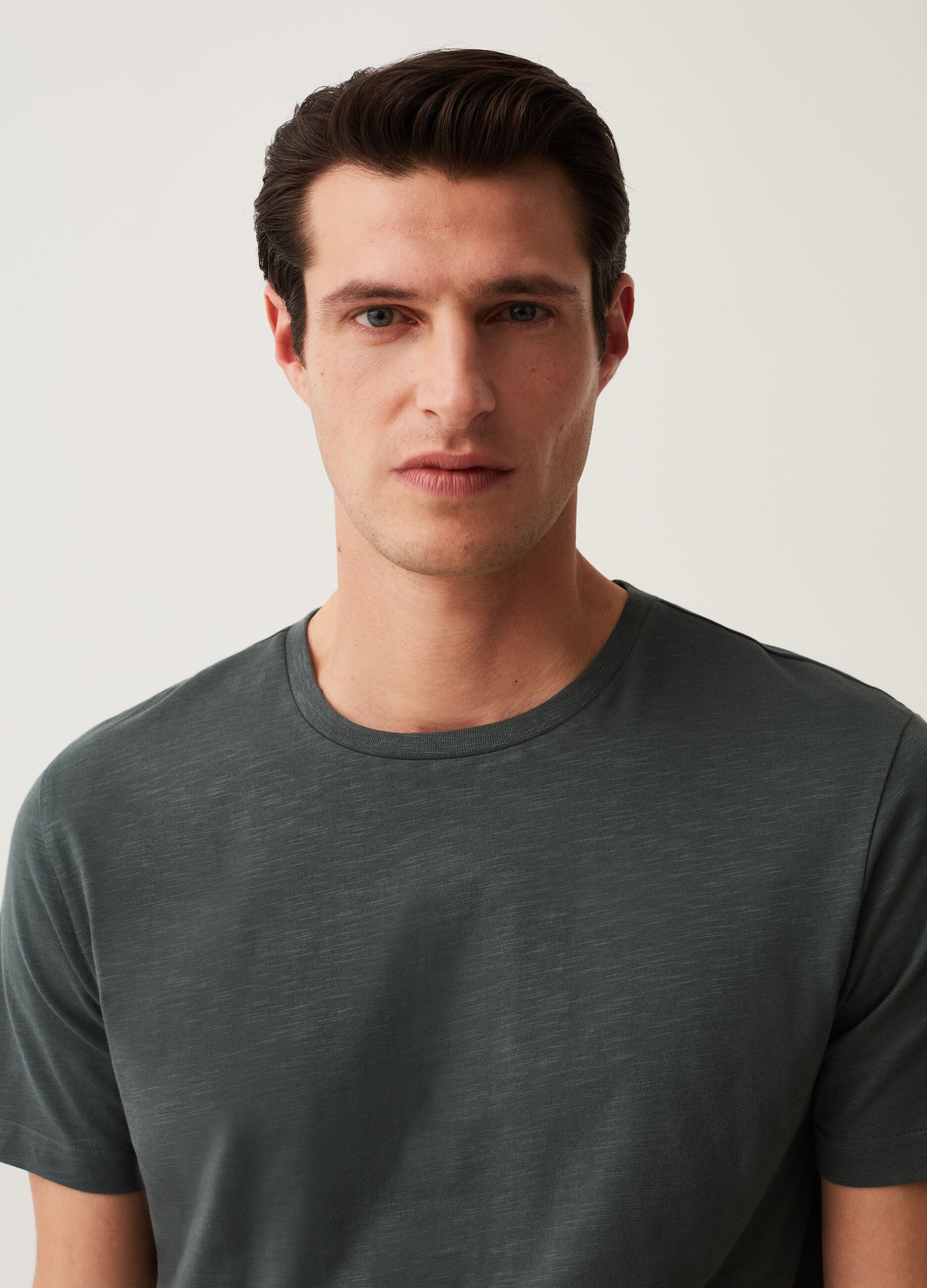 T-shirt intima in cotone slub_1