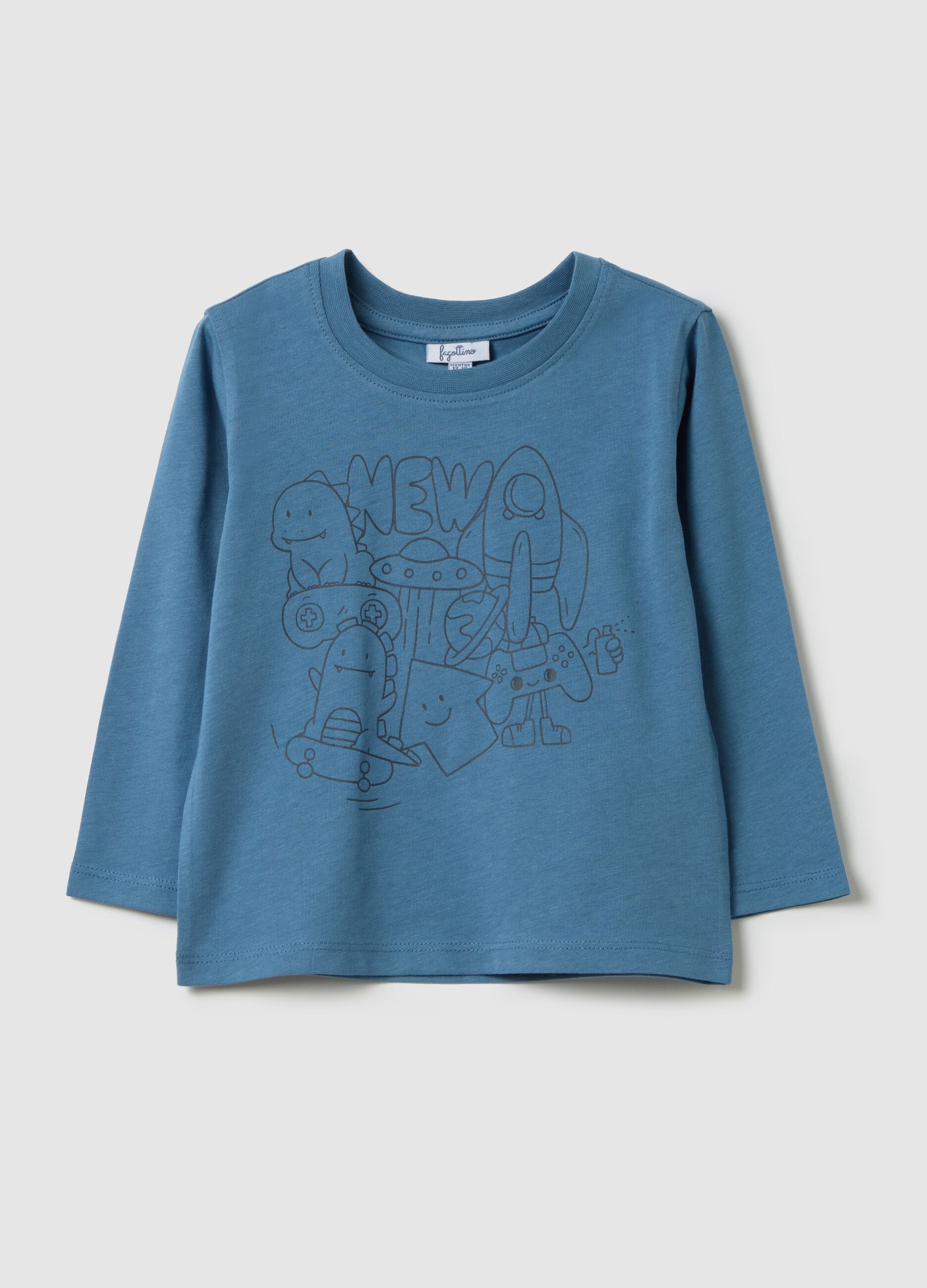 Children's pure cotton blue jumper
