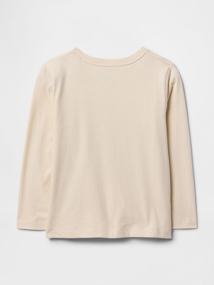 Beige T-shirt with GAP print and excavator_1