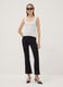 White fitted stretch cotton polka-dot top_1