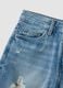 Light blue pure cotton denim shorts_5