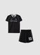 Black sporty T-shirt and shorts set for boys, regular fit_0
