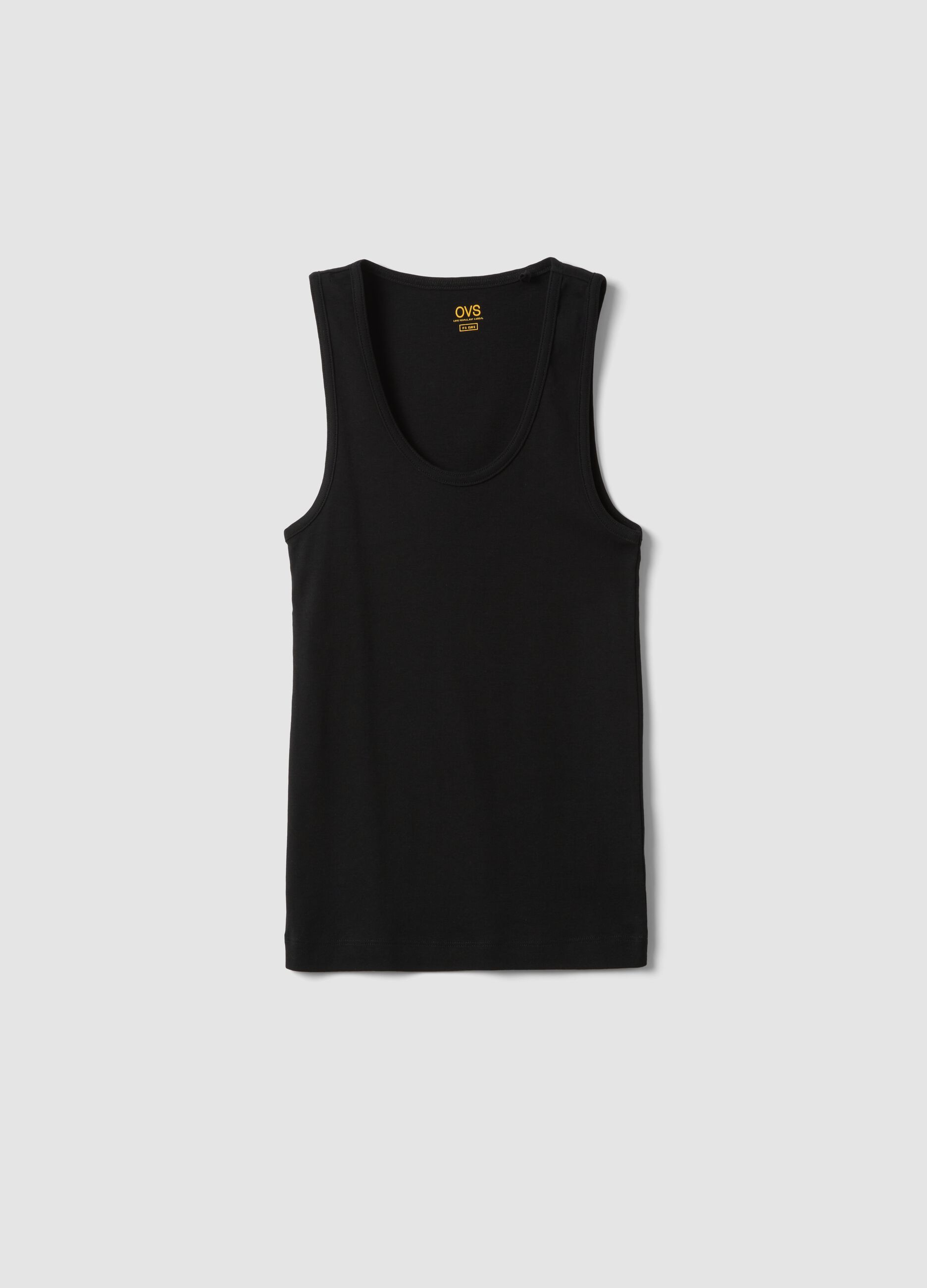 Black pure cotton tank top