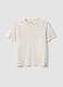 Beige short-sleeved pure cotton regular-fit T-shirt_0