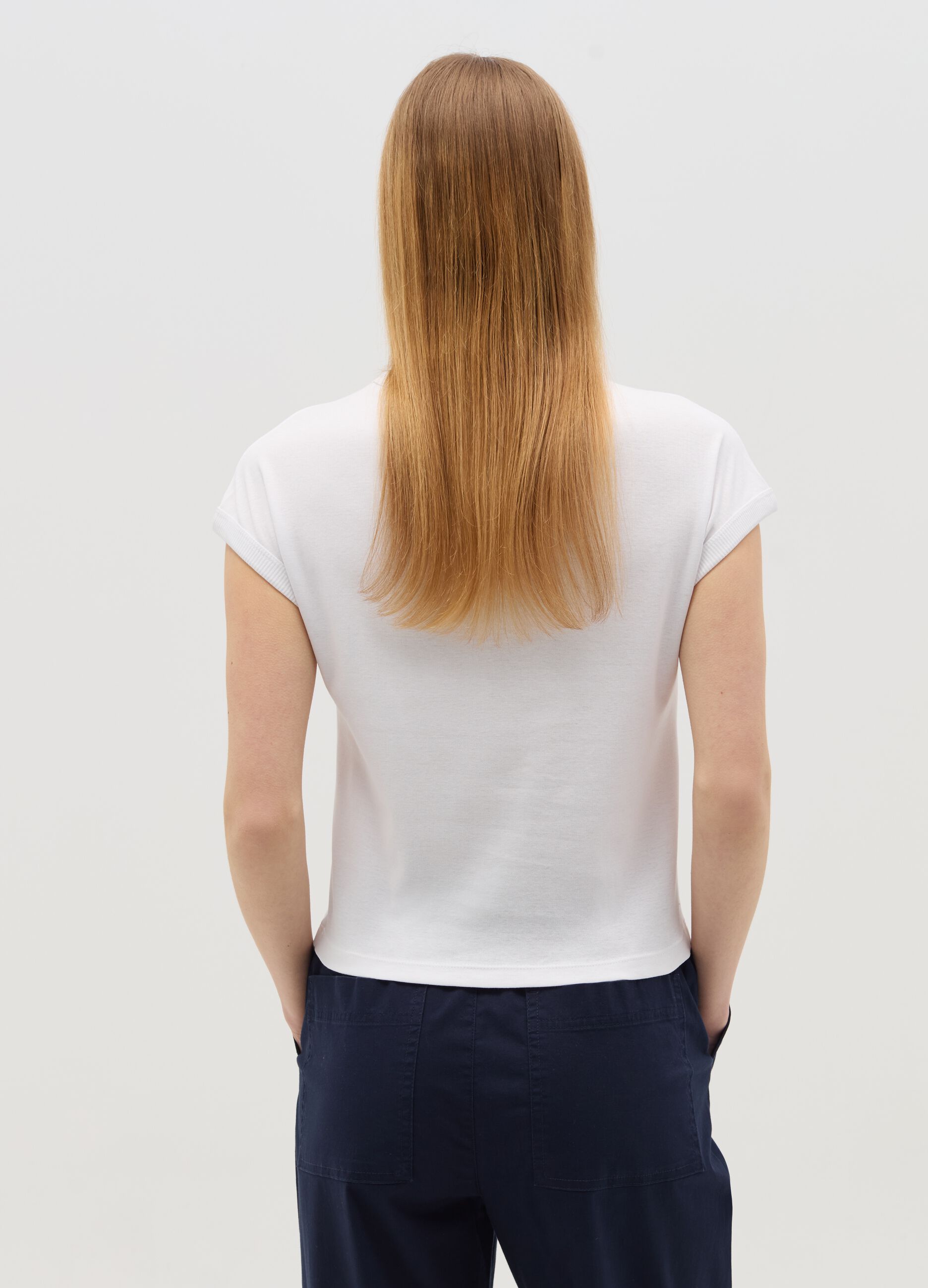 T-shirt con maniche a kimono bianca
